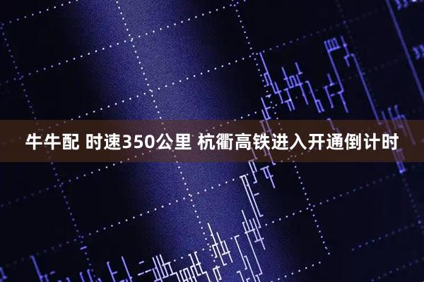 牛牛配 时速350公里 杭衢高铁进入开通倒计时